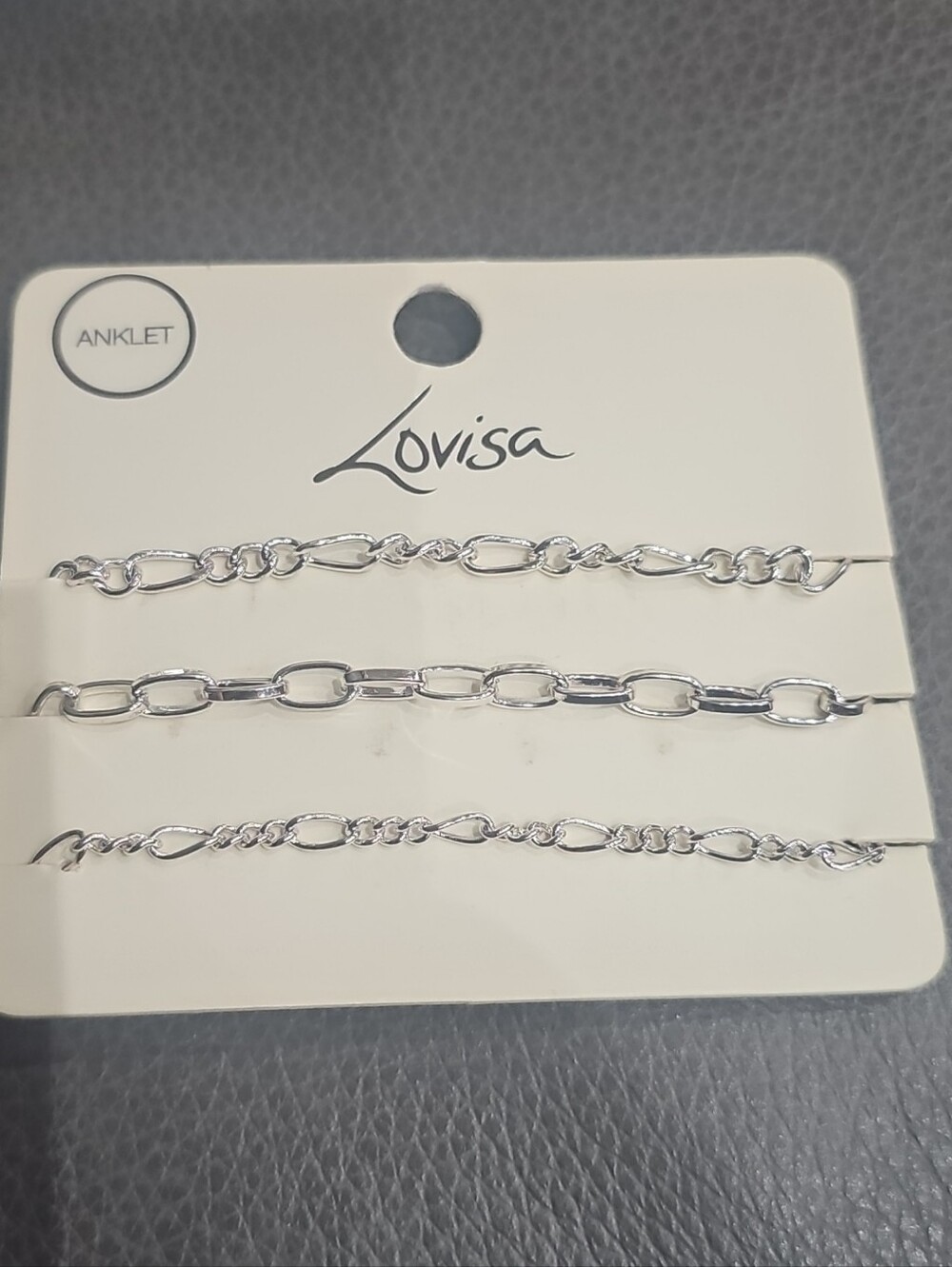 Lovisa Silver Anklet Trio - Layered Chain Set